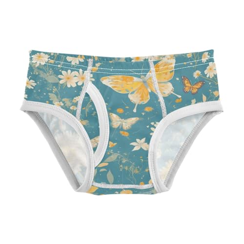 KLL Butterflies Dandelions Pattern Butterflies Gold Toddler Boys' Comfort Athletic Underwear Breathable Undies