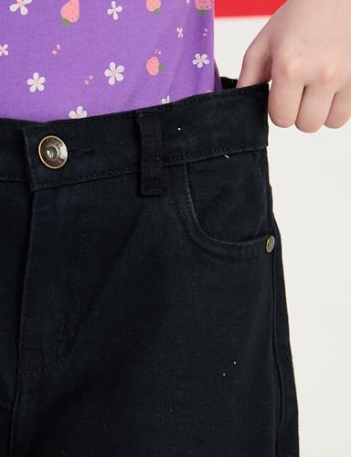 Image of Amazon Brand - Symbol Girls Cotton Wide Leg Fit Jeans | Casual Denim | Age 6-14 Years