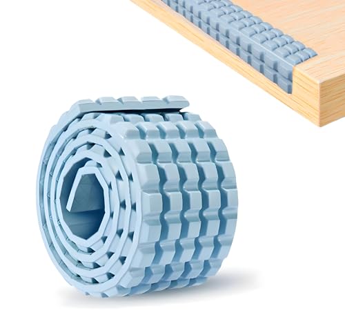 Image of 6.5ft x 3.14in Light Blue Chocolate Shape and Soft Baby Proofing Corner Protector - Taped Bumper Furniture Covers - Child Safety Protector for Table Stair Cabinet Desk - Baby Safety with Adhesive