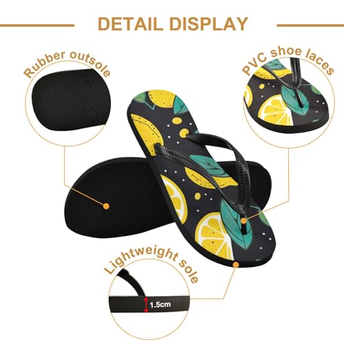 Lemon Summer Men's & Women's Classical Beach Rubber Sandal Flip Flop Comfortable Slipper 214B27352