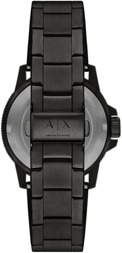 Armani Exchange Orologio da uomo a tre lancette in acciaio inossidabile, cassa da 44 mm con cinturino in acciaio inossidabile Armani Exchange Orologio da uomo a tre lancette in acciaio inossidabile, cassa da 44 mm con cinturino in acciaio inossidabile