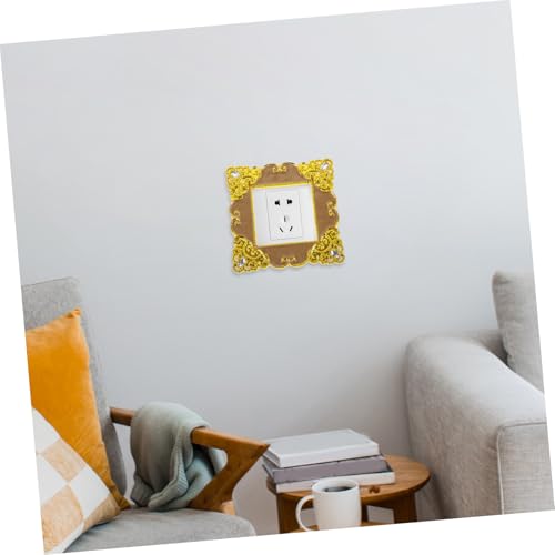 Calcomanía para enchufe doble plástico rectangular retro dorado luminoso 5
