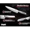 Huusk Knife Set with Block and Sharpener, 14 Pcs Japanese Stainless Steel Kitchen Knife Sets Dishwasher Safe, Sharp Silver Professional Knives Set with Box for Kitchen, Gifts for Men Women