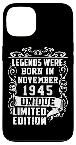 Fantastico outfit di compleanno per tutti i nati nel 1945. Grande logo con 1945 in look usato e scritte in edizione limitata. Legends are born in Novembre 1945. Divertida idea de regalo vintage de los años 1945 para.