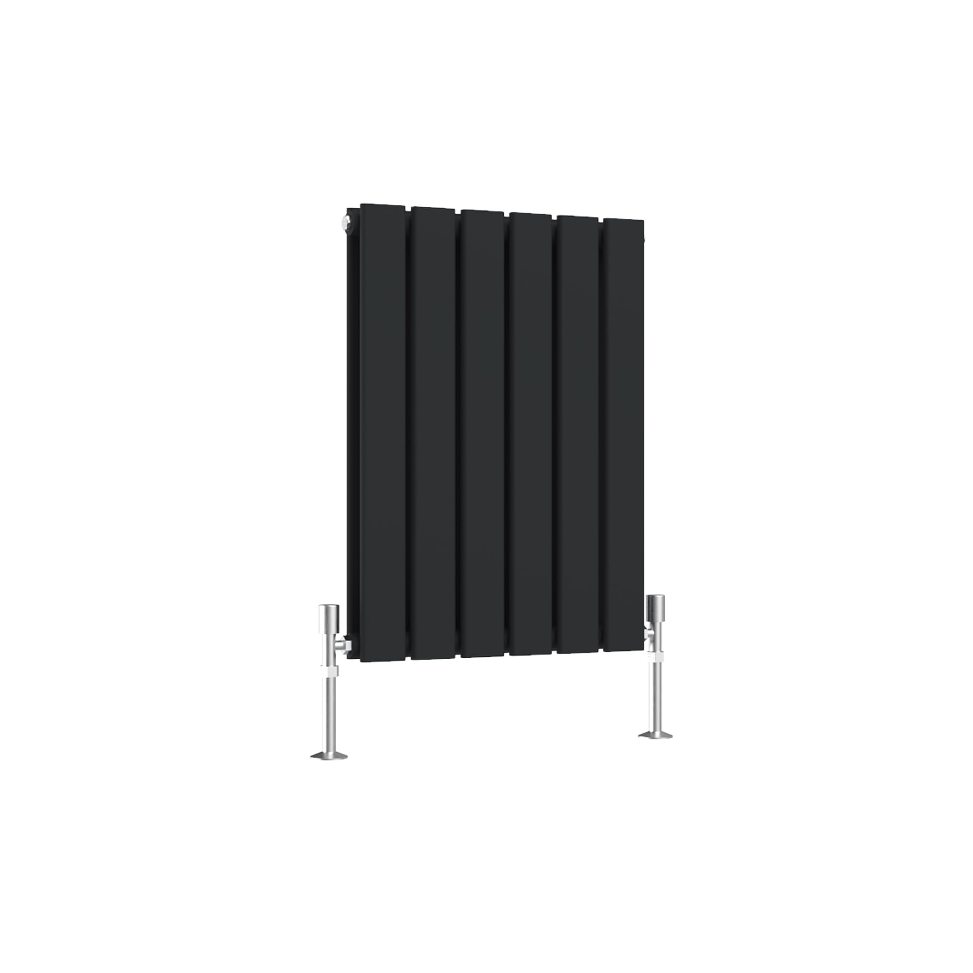 SLINE SANITARY Black Flat Panel Designer Radiator 600x408mm Horizontal Double Column Wall Mounted Central Heating Radiator for Bathroom & Living Room