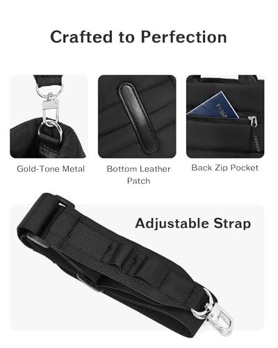 Image of CHOLISS Small Puffer Tote Bag for Women - Quilted Crossbody Bags, Puffy Nylon Satchel Travel Handbags