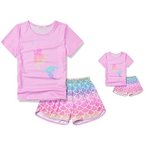 Image of CHILDRENSTAR Matching Girls&Dolls Pajamas Summer Pjs Set Short Sleeve Sleepwear
