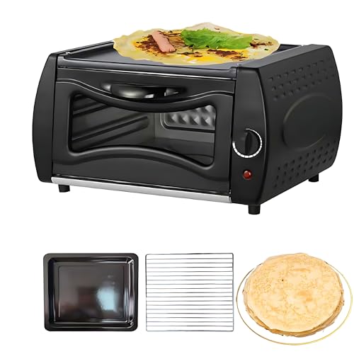 Mini horno eléctrico para hornear pan, pizza y panes planos, diseño compacto para uso doméstico y comercial