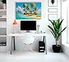 Artley Prints - Polynesian Island with Tropical Tree and Ocean Canvas Wall Art Prints Home Decor Living Room Bedroom Hallway Pictures Extra Large 101 x 76cm (40 x 30 inches) #4