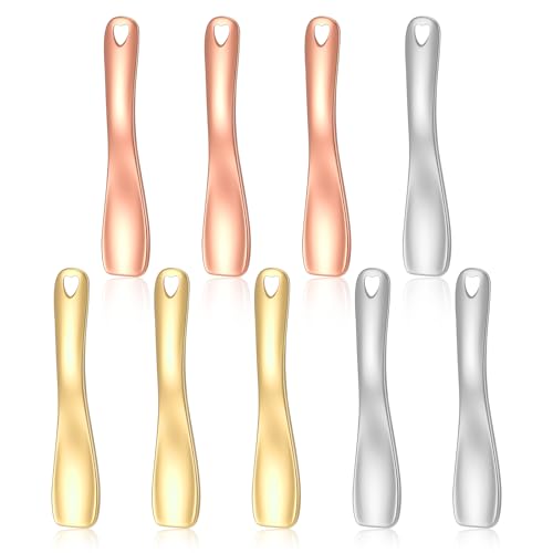 9pcs Moisturizer Applicator Lotion Applicator for Face Reusable Cosmetic Spoon Beauty Accessories for Plant Masks Skin Care Creams Eye Cream Essences (Rose Gold, Gold, Silver)