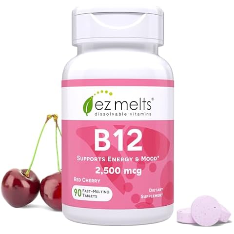 EZ Melts B12 Sublingual Vitamin 2,500 mcg, Methylcobalamin, Sugar-Free, 3-Month Supply Cover