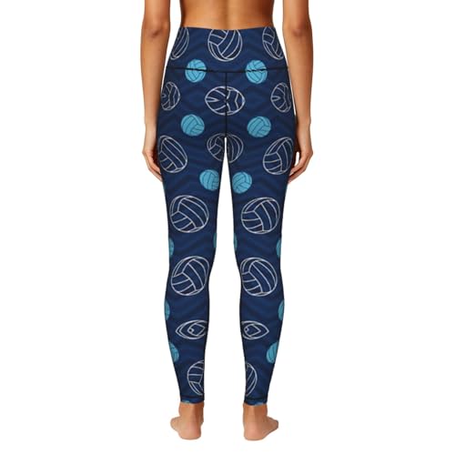 Legging vêtements de sport de compression volleyball bleu - 4