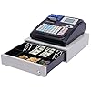 SNKOURIN Cash Register,Electronic Pos System Cash Register with 48 Keys,Cash Register Drawer and Thermal Printer,8 Digital LED Customer Display Cash Register for Small Businesses（Black）