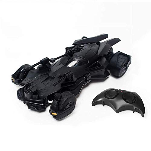 YXIAOL Jouet Voiture Télécommandée, Justice League Batman 1:18 Bat Voiture Jouet 2.4G Voiture Télécommandée Stunt Electric Racing - Cadeaux pour Enfants,Black