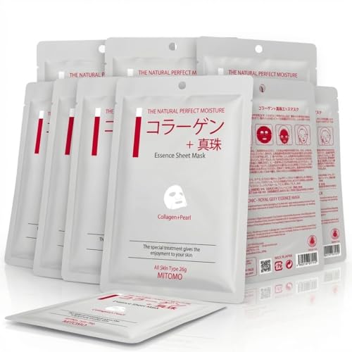 MITOMO �~�g�� CARE601 10�� Collagen+Pearl/�R���[�Q���{�p�[�� �R���[�Q���{�p�[���G�b�Z���X�}�X�N �ґ�� �n���c�� �t�F�C�X�G�b�Z���X�}�X�N �ێ��E�q�����yMCSS00601-A-1�z