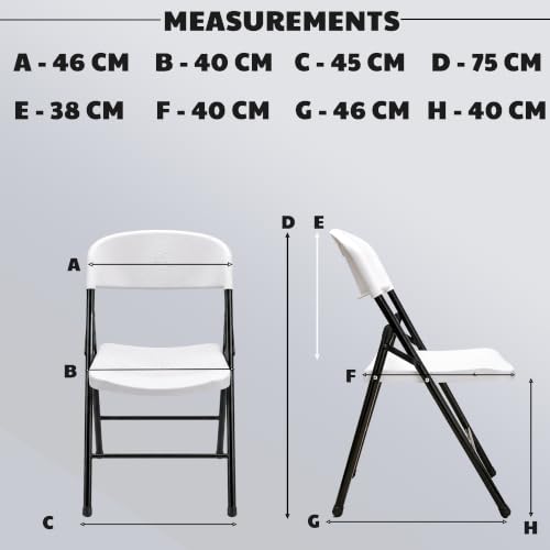 Image of MRC Metal Folding Chair Seat Upholstered Leatherette for Space-Saving Design for Home, Office, and Dorm Rooms Kitchen,Work,Sturdy,Garden (1, Curve Folding White)