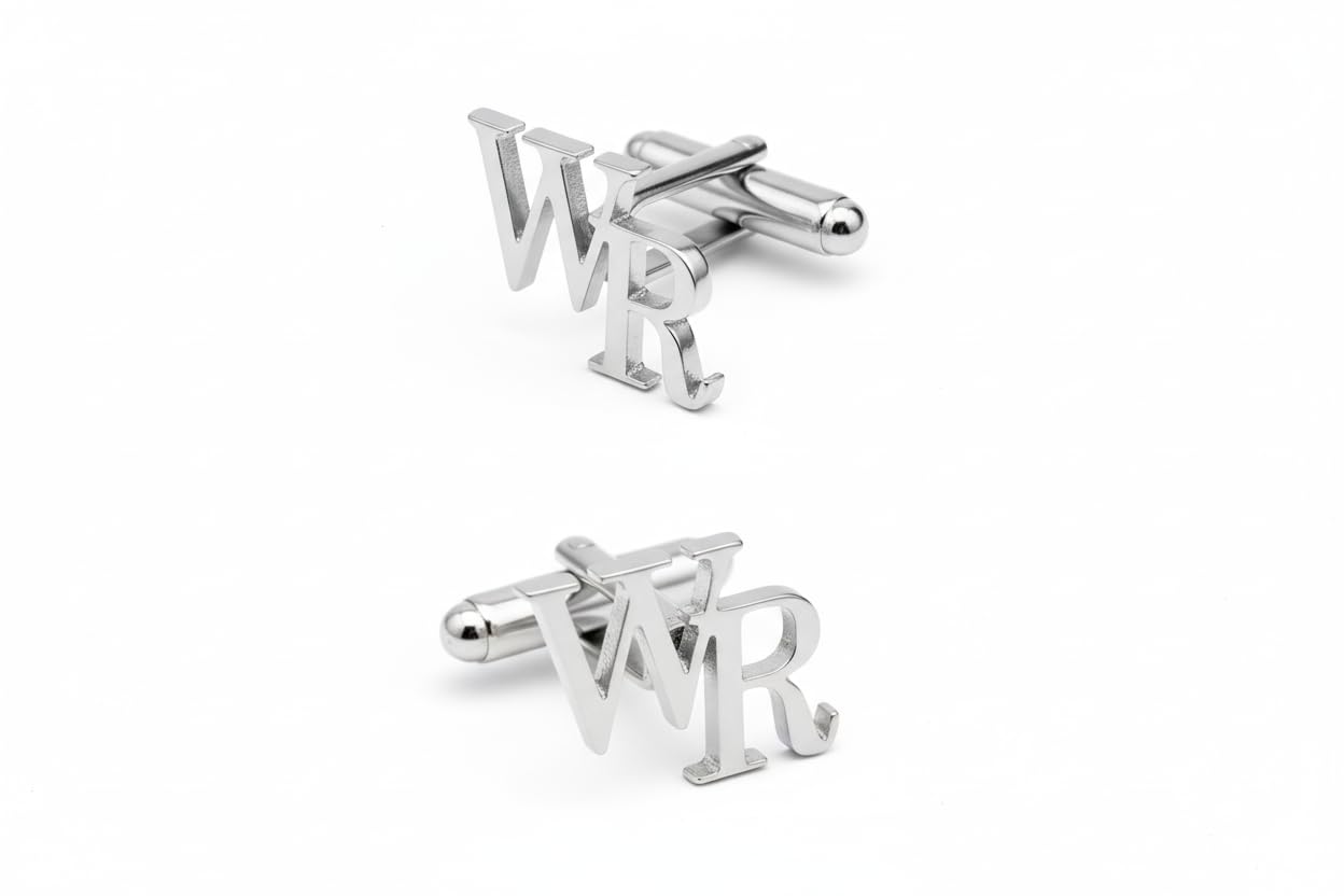 Custom Initial Cufflinks for Men | Personalized Monogram Alphabet Cufflink Set | Engraved Letter Cuff Links | Stylish Men’s Jewelry Gift for Weddings and Formal Wear