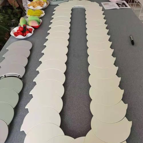 360° Rotating Food Turntable - Adjustable Length Manual Dining Table for Home & Restaurant, Oval Design for Parties & Decorations - White Color