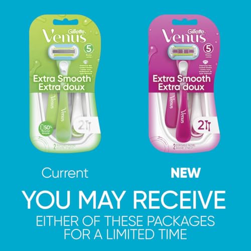 Image of Gillette Venus Extra Smooth Green Disposable Women's Razors, 2 Count