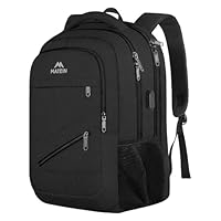 MATEIN Rucksack Herren, Laptop Rucksack 17 Zoll mit USB Ladeanschluss und TSA-Zertifizierung,Groß Wasserfester Laptop Backpack, Schulrucksack teenager, Diebstahlsicher Arbeitsrucksack Herren, Schwarz