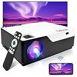 Proyector WiFi Nativo 1080P Full HD 7500 lúmenes Soporte 4K, Screen Mirroring,Proyector de vídeo LED portátil de Cine...