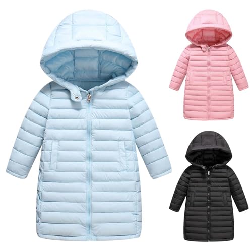 Girls Boys Long Lightweight Hooded Puffer Jacket Puffer Down Coat Winter Fall Outerwear Warm3