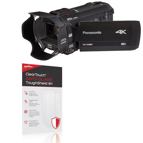 BoxWave Screen Protector Compatible with Panasonic HC-VX981K - ClearTouch Anti-Glare ToughShield 9H (2-Pack), Anti-Glare 9H Tough Flexible Film Screen Protector