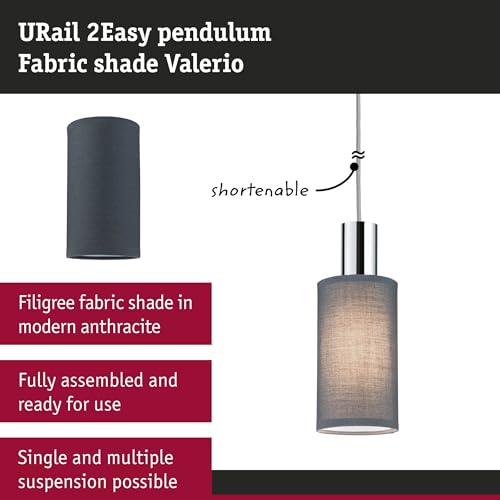 Paulmann 95609 Valerio 2Easy Shade 100mm for URail Anthracite Rail System, Charcoal, Höhe: 18cm Durchmesser: 10cm - Image 3