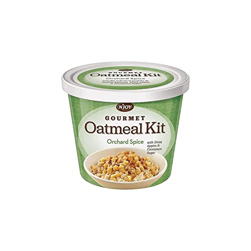 N'Joy Gourmet Oatmeal Kit | Orchard Spice with Dried Apples & Cinnamon Sugar | 1.48 Ounce Pack of 8 | High Source of Fiber
