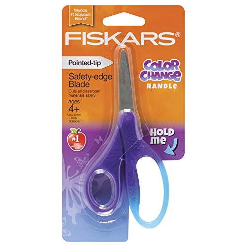 Fiskars Color Change Kids Scissors, 5 Inches, Pointed Tip