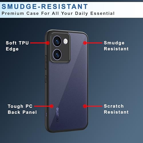 Image of CEDO Backcover for Realme P3 Ultra (5G) | Camera Protection Bump Shockproof Edge | Ultra Hybrid Transparent Acrylic Clear TPU+PC Hard Backcase Cover (Black)