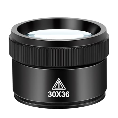 Mlogiroa Magnifying Glass 30X Jewelers Loupe Magnifier Portable Handheld Pocket Magnifier Lens for Close Work Crafts Jewelry Repair Reading Coins Stamps Map(30X-Handheld)