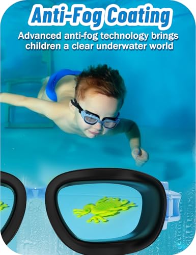 Image of Vvinca Kids Swim Goggles, Swimming Goggles for Kids 3-14 Anti-Fog UV Protection No Leak Pool Glasses for Boys Girls