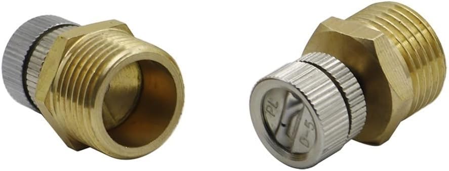 Atomizing Nozzle 20Pcs Brass 3/16" Low Pressure Fan Shaped Misting Nozzles 90 Degree Spray Atomizing Nozzles Garden Irrigation Cooling Humidity (Color : Silver and Yellow)