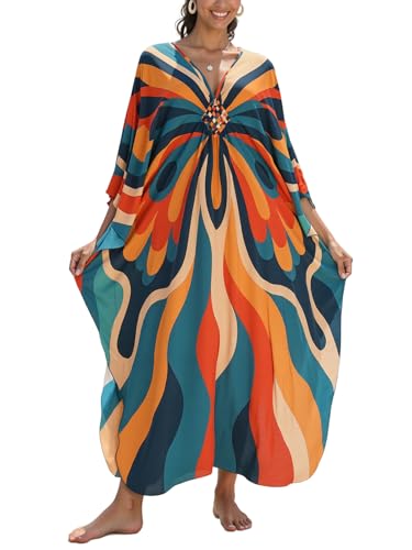 Mumu Dresses for Women Plus Size, Bohemian Kaftan Beach Cover Up Long Maxi Nightgown Soft Loungewear