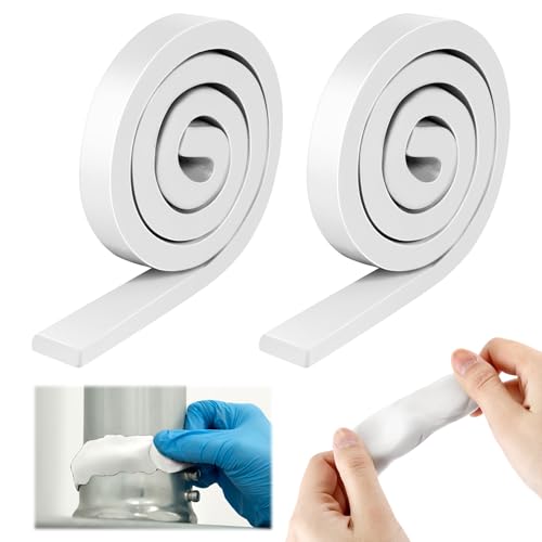 ElectricWise Moldable Silicone Putty, Non Hardening Multi Purpose Duct Seal Compound for Metal, Glass, Wood, Ceramic, Crafts, Heat Resistant and Waterproof, 1.5 ft x 0.32 in(White,2 Pack)