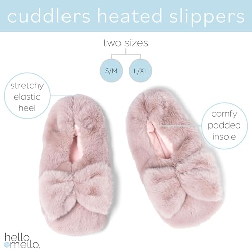 Hello Mello Cuddlers Heated Slippers Microwaveable Plush Soft Slippers for Women2