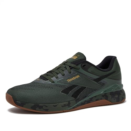 Reebok Nano X5 Mens Shoes, Cross Training Sneakers for Men, Grit Green/Black/Khaki Brown, 14