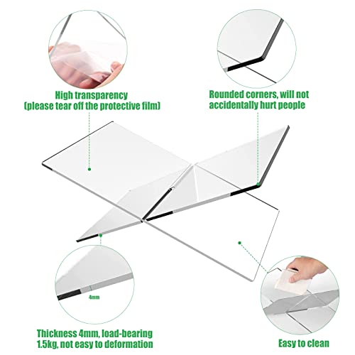 Acrylic Book Stand Transparent Clear Book Display Stand 6"X11"X4" For Cookbook Art Book Bible Guest Book, Cookbook Holder Textbook Stand(2 Pack) #TOP3