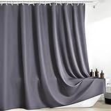 FAVORTALK Duschvorhang Shower Curtain 240X200 Duschvorhänge Waschbar Anti Schimmel Mit Gewicht 16 Duschvorhang Ringe Extra Groß Badewanne Vorhang aus Polyester Dunkelgrau H200 x B240 cm (1er Pack)