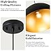 Industrial Pendant Lighting for Kitchen Island, 16 Inch Black and Gold Metal Dome Pendant Light Fixtures, Hemispherical Hanging Ceiling Light E26 Base for Reading Dining Room Foyer Cafe, 2 Pack