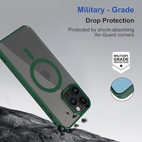 Image of amazon basics Back Case Cover for iPhone 16 Pro Max | Compatible for iPhone 16 Pro Max Back Cover | Scratch-Resistant Back Cover | Forest Green