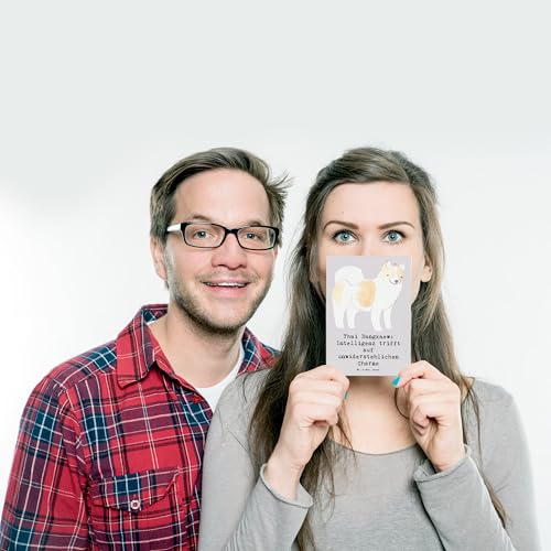 Mr. & Mrs. Panda Postkarte Thai Bangkaew Charme - Geschenk, Hunderassen Eigenschaften, Familienhund, Postkarten, kluges Wesen, Ansichtskarten, einzelkarte, Training, Hunderasse, Ansichtskarte