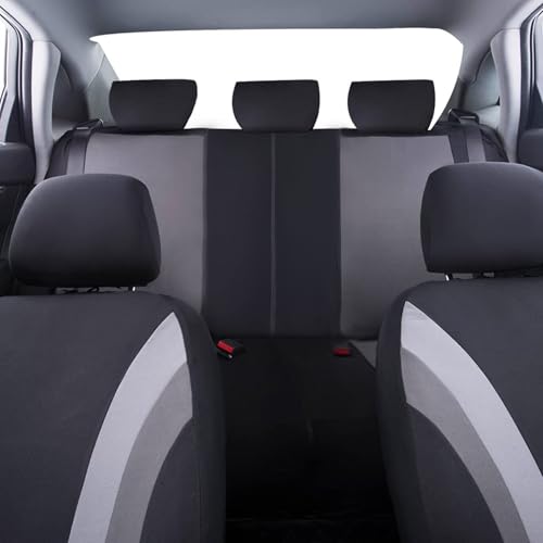 UUE Autositzbezüge Universal Fit Komplettset, Sitzbezüge Auto Universal Set (Vollständige Reihe, Grau und Schwarz), Auto-Schonbezüge für Normalsitze, 2 Vordersitzbezüge, 1 Rücksitzbezug