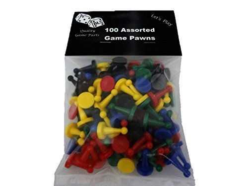 Discount Learning Supplies 100 Assorted Game Pawns - 5 Colors - 20 of Each Color