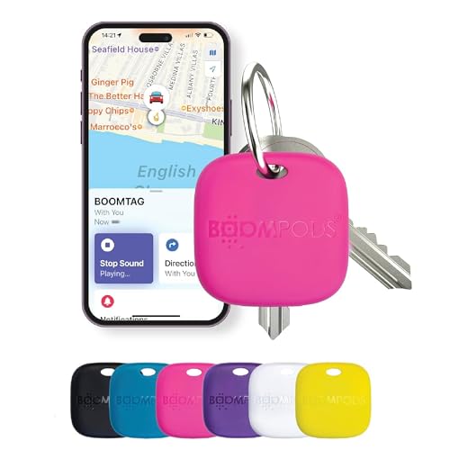 紛失防止タグ スマートタグ エアタグ Appleの「探す」(iOSのみ対応) 忘れ物防止 スマートトラッカー 超小型 超軽量 鍵 財布 探し物 電池交換不要 Bluetooth (ピンク)