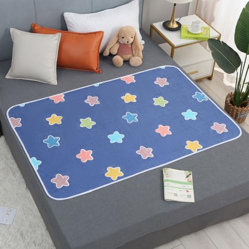 Hearda Empapadores Cama Adultos, Lavables Dos Caras Ultra Absorbente Reutilizable, Empapadores Perros Bebe Anciano Protector Cama Impermeable Adecuado para Sofás (Azul,180x200cm)