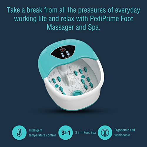 5 in 1 Foot Spa/Bath Massager with Tea Tree Oil Foot Soak with Epsom Salt - with Heat, Bubbles and Vibration, Digital Temperature Control - Mini Acupressure Massage Points - Foot Stress Relief Spa - Thumbnail 2