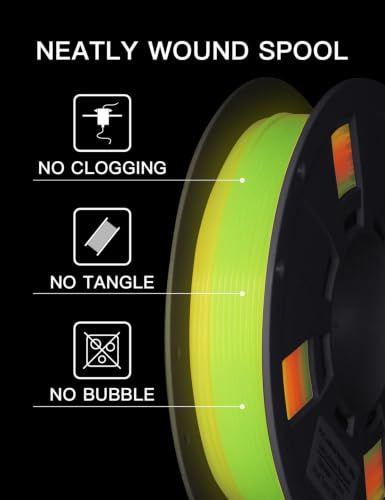 Image of PINBALL Glow in The Dark PLA Filament, 3D Printer Filament Bundle | Multicolor PLA 1.75mm, 250g Spool, 4 Rolls, Green+Blue+Purple+Rainbow