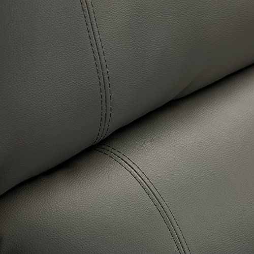Fanye L-Shaped Symmetrical Sofa Pu Leather Upholstered Corner Couch With 2 Manual Reclining Motion Chaise And 4 Cup Holders For Living Room Furniture Sets Sectional, Grey-1 #TOP4